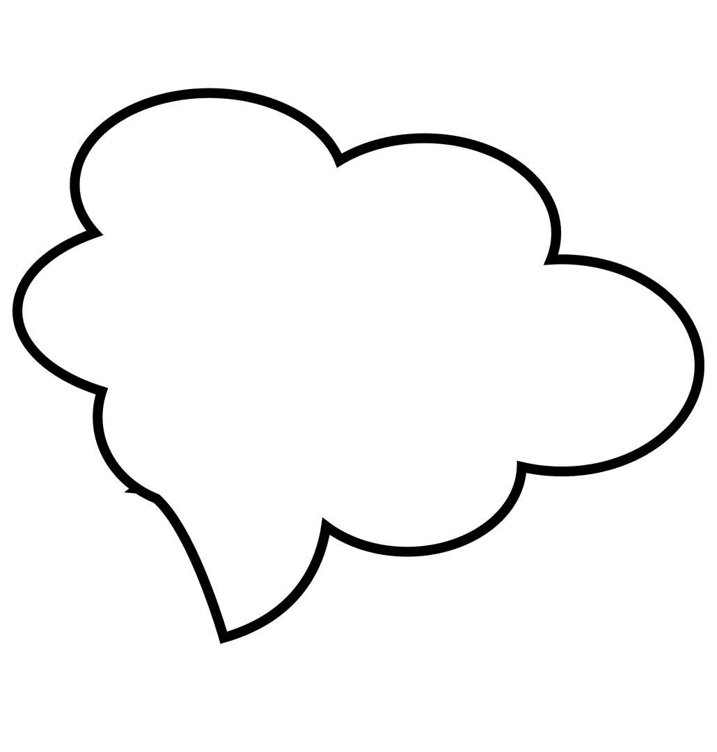 White Speech Bubble on Transparent Background for Message Designs
