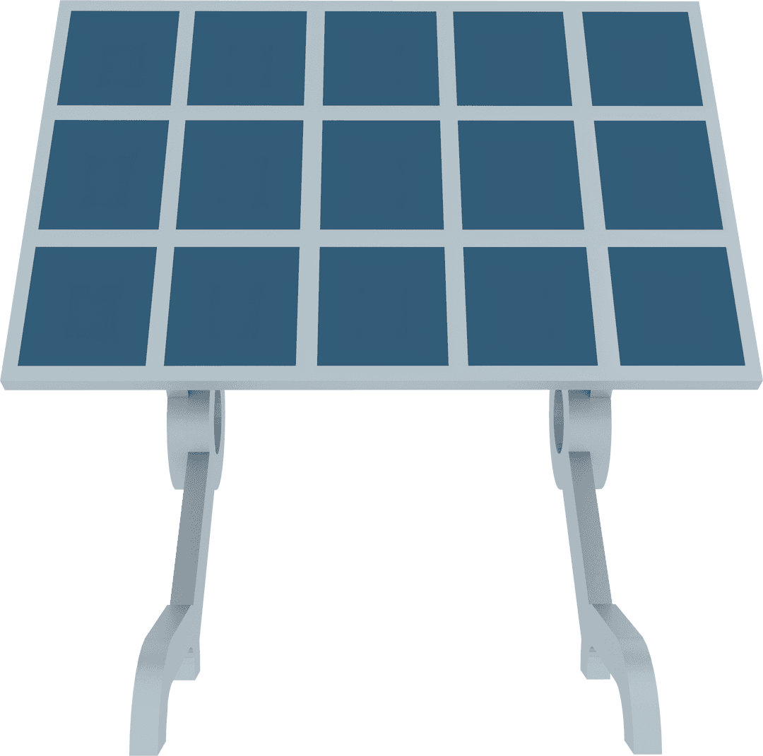 Digital Photovoltaic Panel Illustration on Transparent Background
