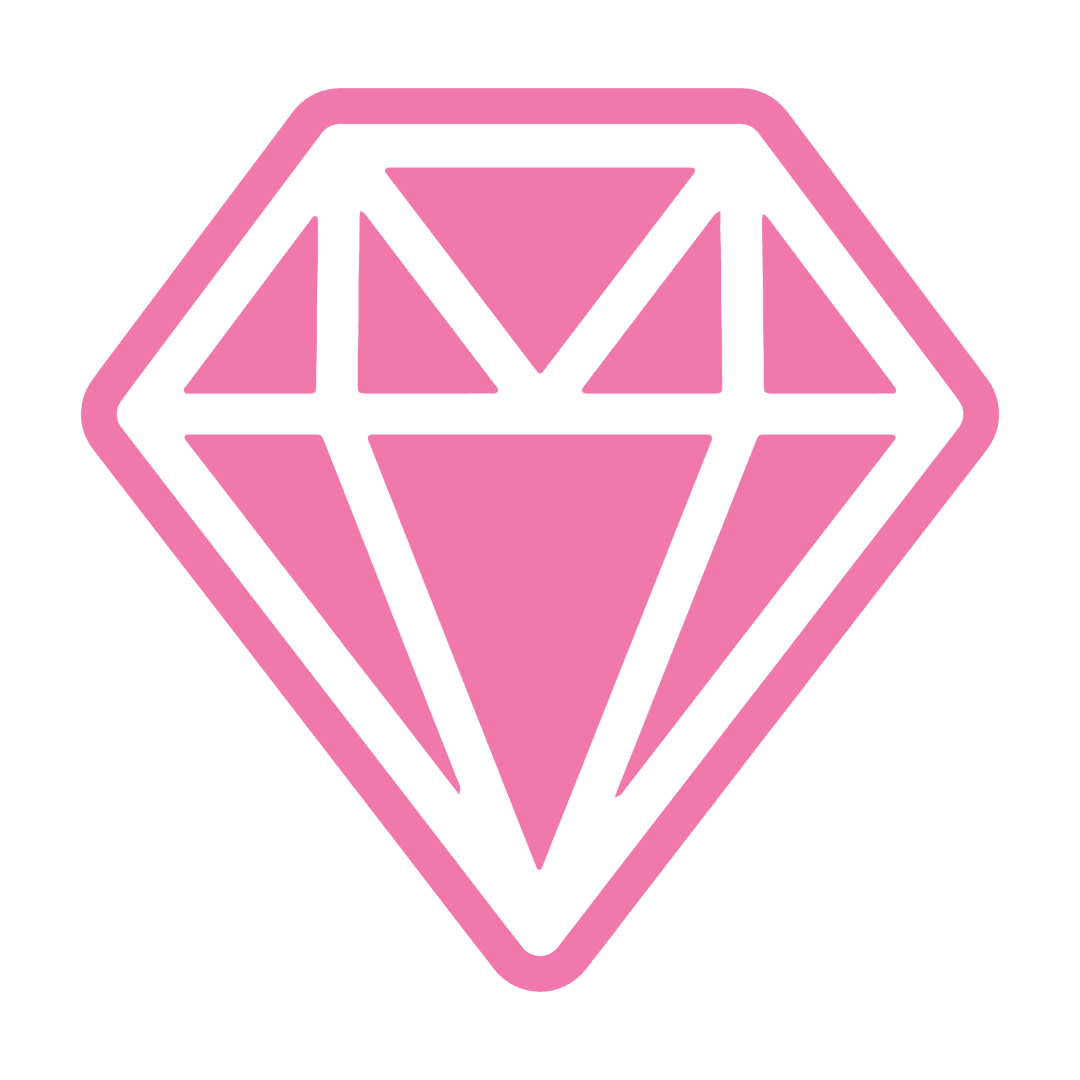 Vector Pink Diamond Icon on Transparent Background for Elegant Design