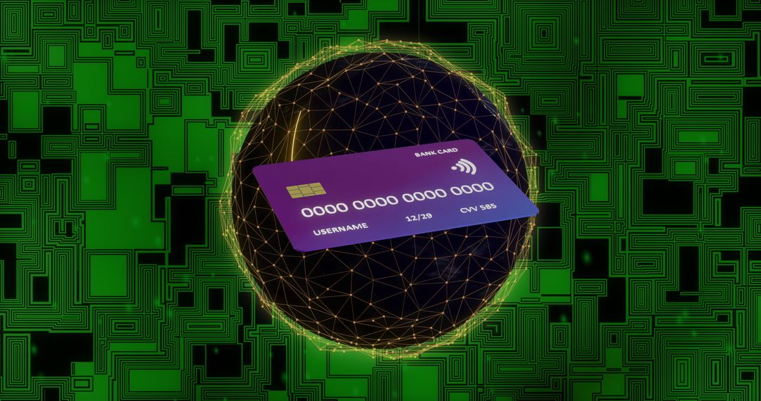 Digital Finance Concept with Credit Card and Green Technology