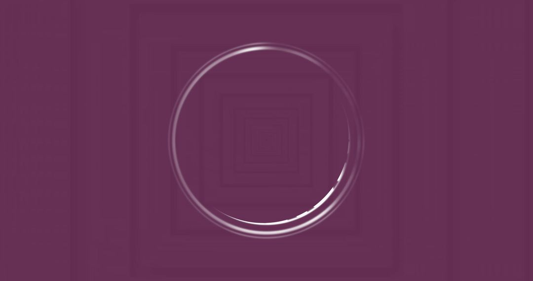 Futuristic Glowing Circular Ring in Abstract Purple Geometric Design