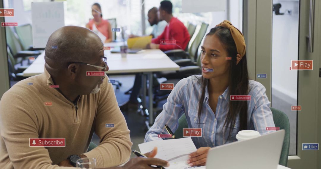 Diverse Team Collaboration at Modern Office Setting