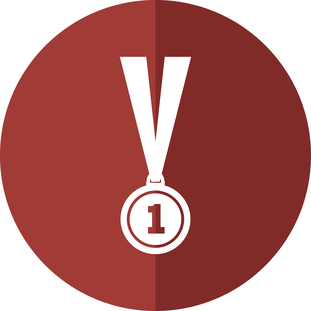 Transparent Medal Icon with Number One Design