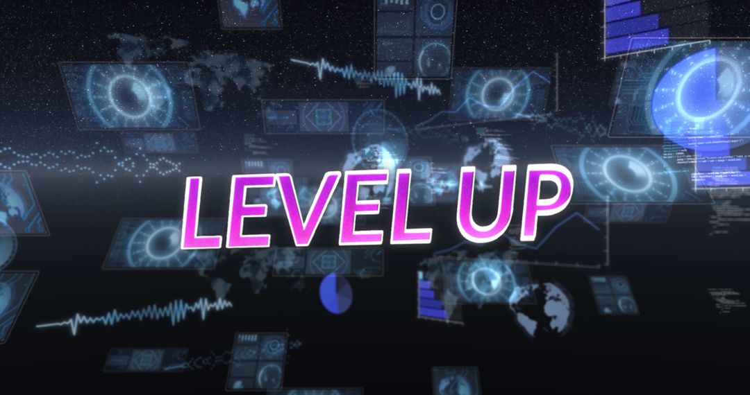 Digital Transformation Level Up Concept with Futuristic Elements
