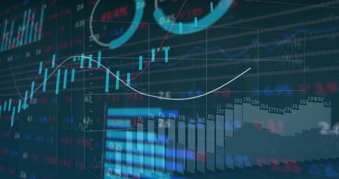 Detailed Financial Charts and Analysis on Digital Interface