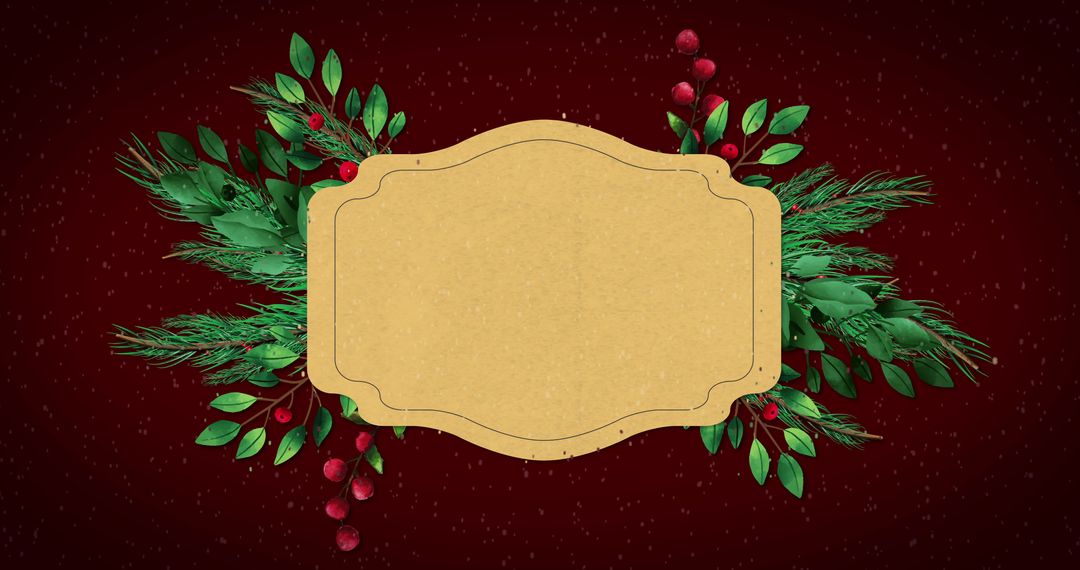 Festive Christmas Background with Branches and Copy Space