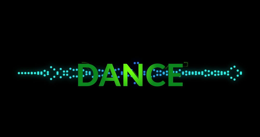 Vibrant Dance Text with Digital Equalizer Background