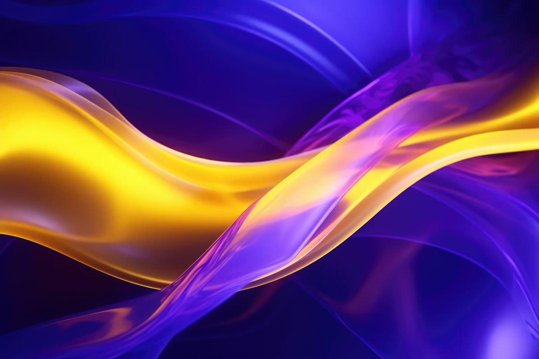 Vivid Abstract Wavy Forms in Blue and Yellow - Free Images, Stock Photos and Pictures on Pikwizard.com