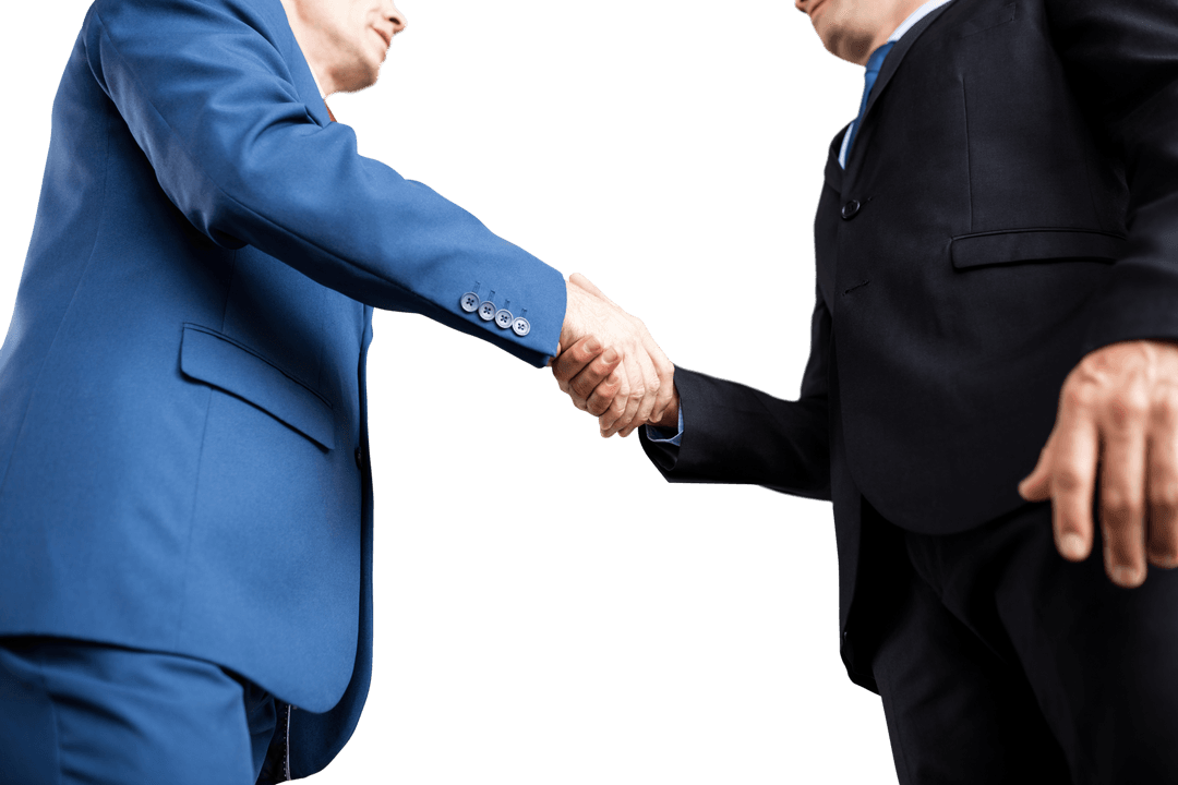 Two Caucasian Businessmen Shaking Hands Transparent Background