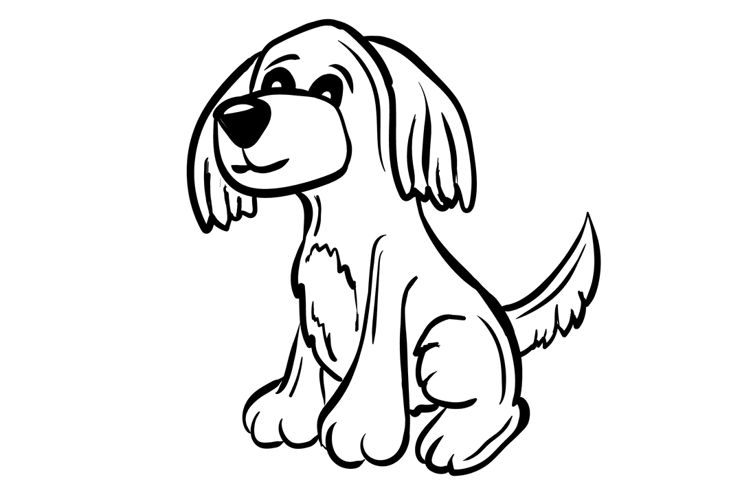 Minimalist Vector Dog Symbol on Transparent Background