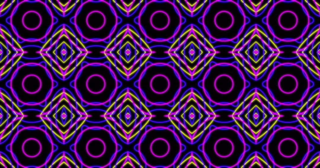 Kaleidoscope Neon Pattern with Hypnotic Loop Effect