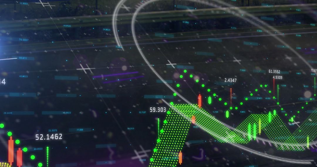 Digital Financial Data with Glitch Effects and Processing Circular