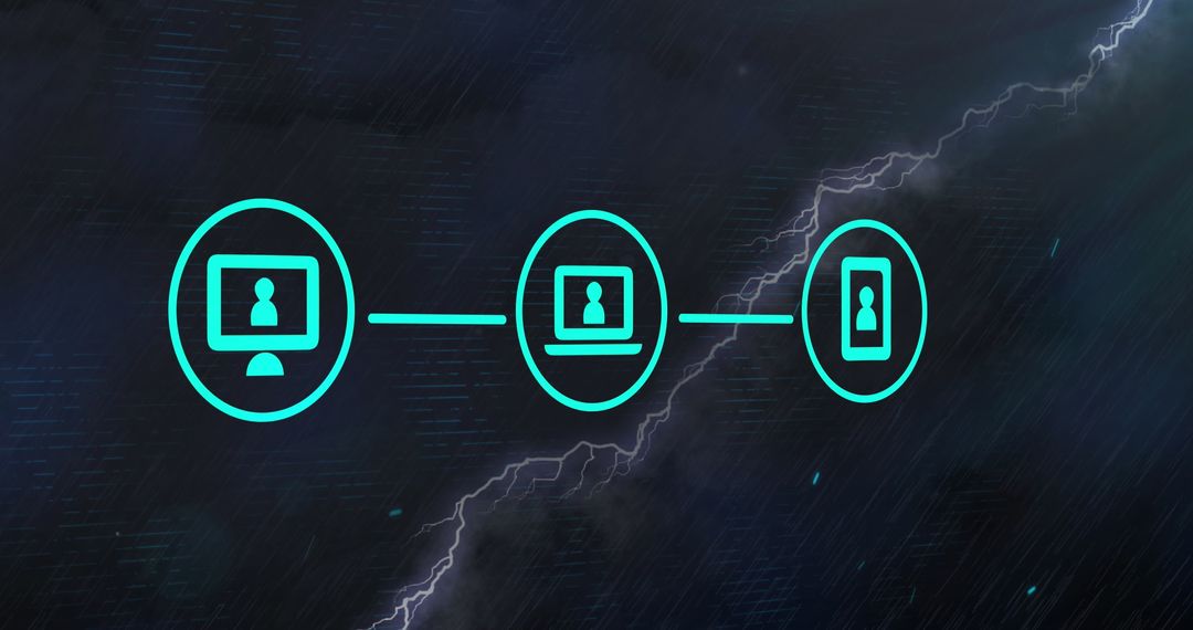 Illustration of Digital Connectivity Between Devices and Network