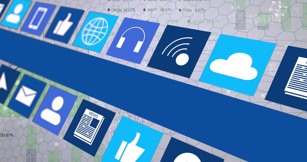 Digital Interface with Technology Concept Icons