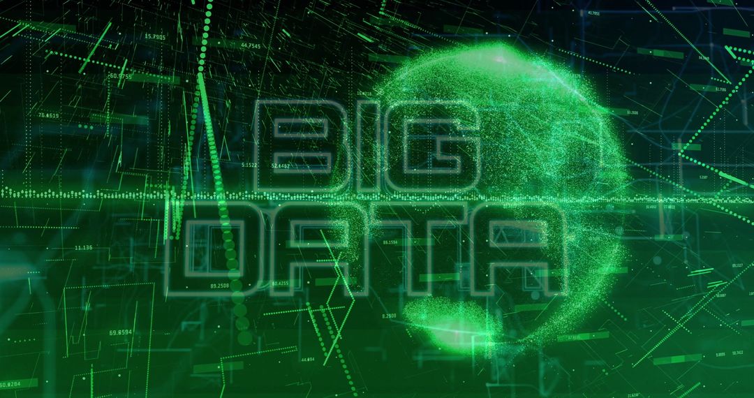 Futuristic Big Data Abstract Glowing Network Interface