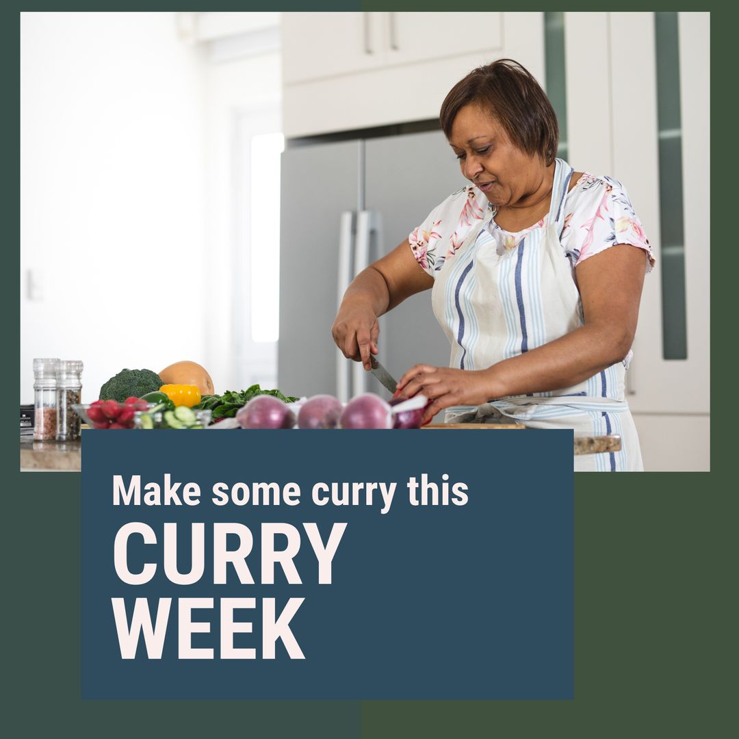 Senior Woman Cooking during Curry Week Celebration