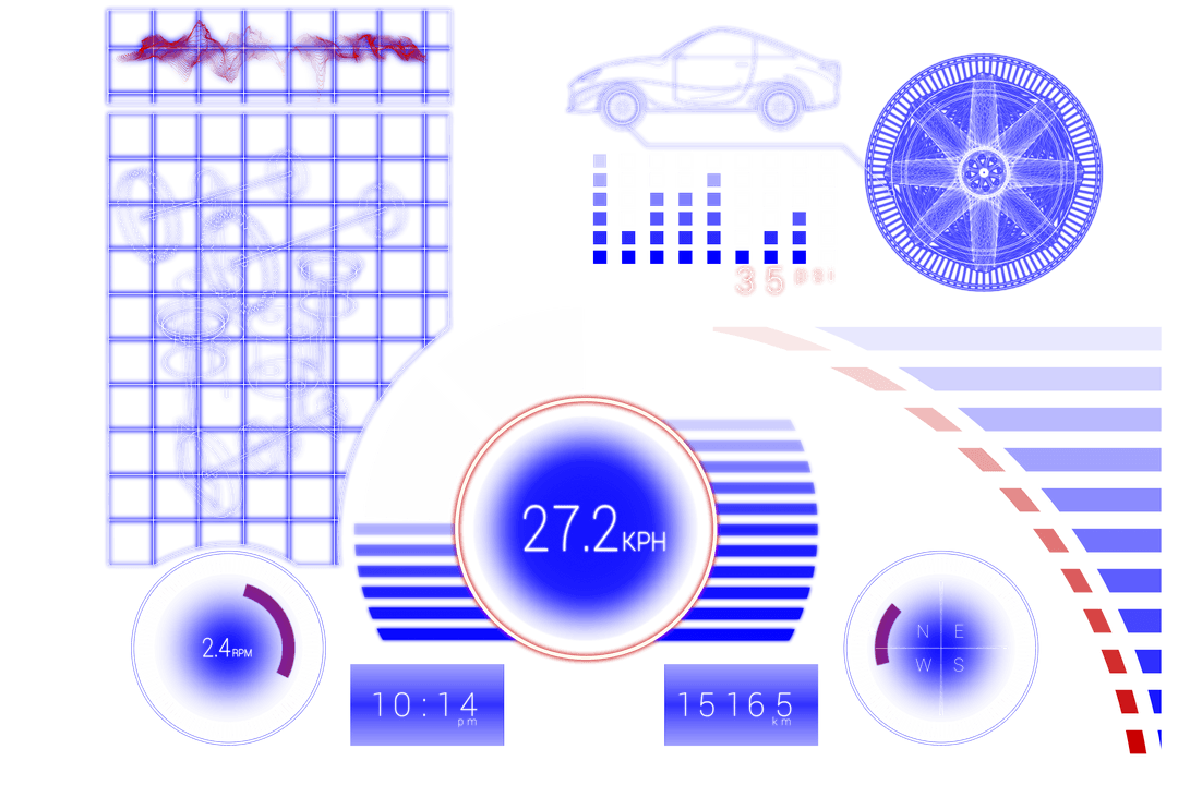Futuristic Digital Interface on Transparent Background Isolated Vector