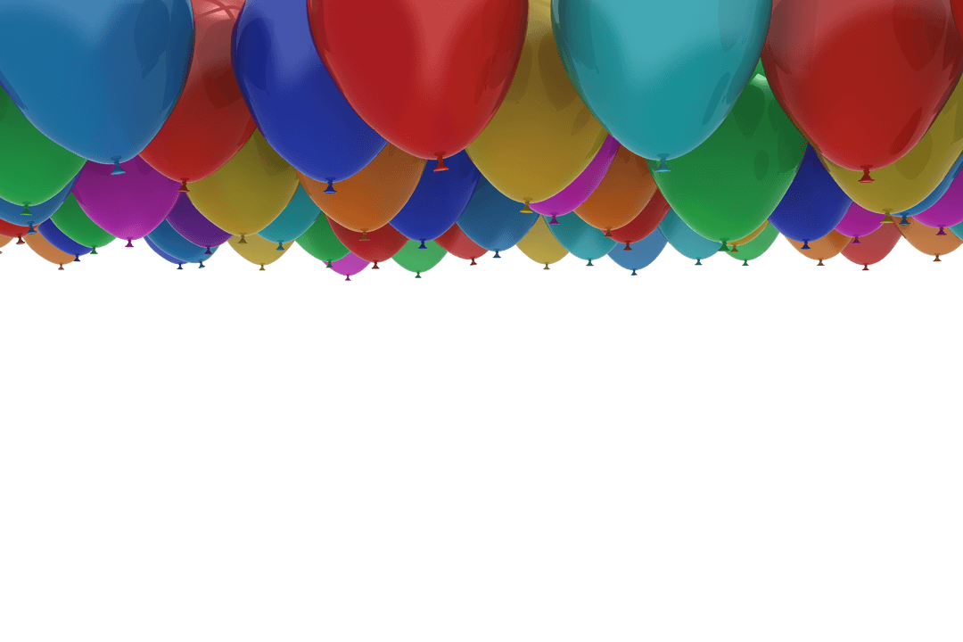 Colorful Balloons Pattern on Transparent Background for Celebrations
