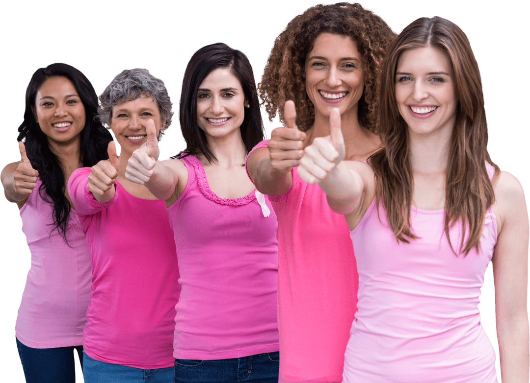 Diverse Women Wearing Pink Displaying Confidence and Unity