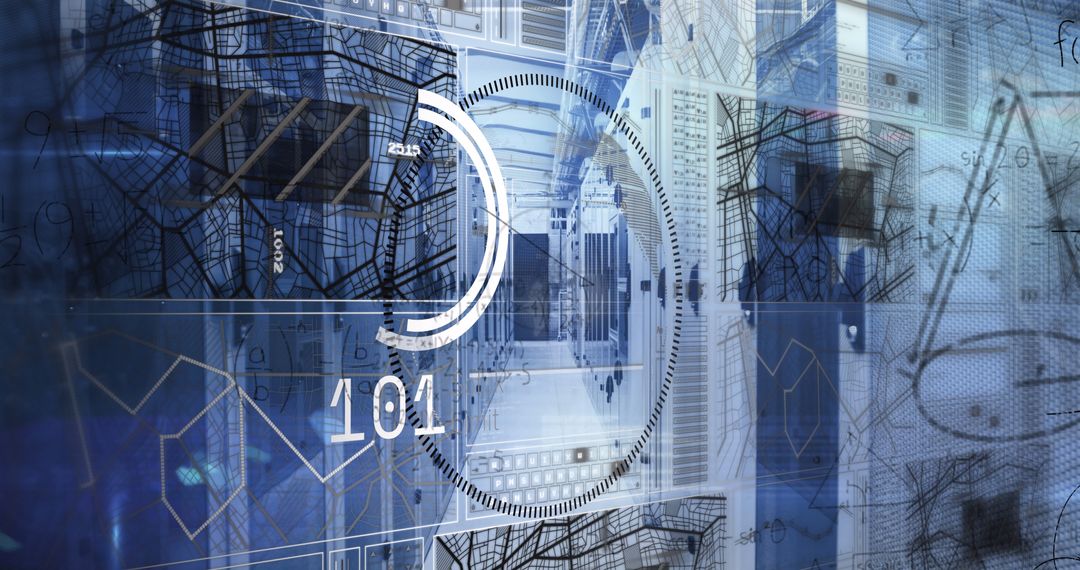 Abstract Digital World with Equations and Data Layers