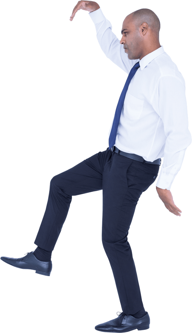 Biracial Businessman Practicing Tai Chi Transparent PNG