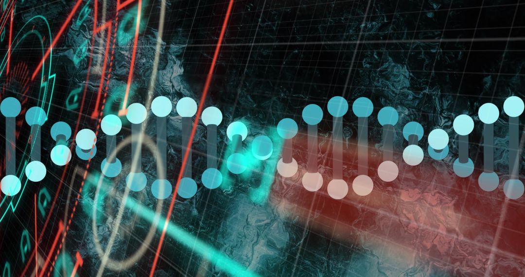 Futuristic Digital DNA Interface with Data Streams