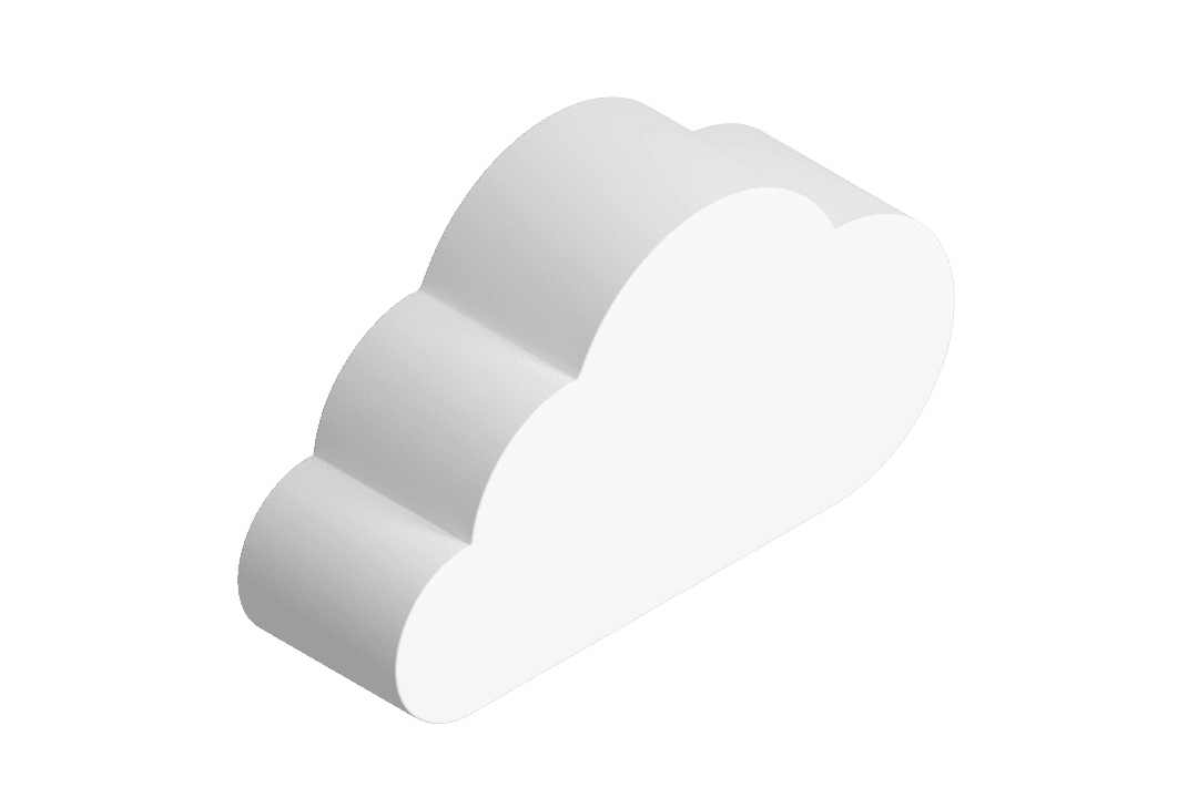 Minimalistic 3D White Cloud on Transparent Background