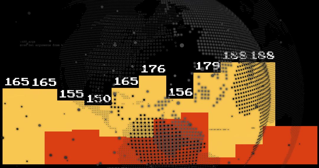 Futuristic Data Visualization with Globes and Numeric Bars