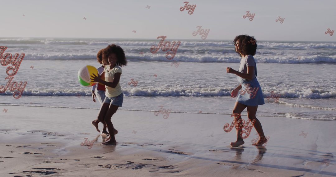 Children Playing with Beach Ball on Sandy Shore during Sunset - Free Images, Stock Photos and Pictures on Pikwizard.com