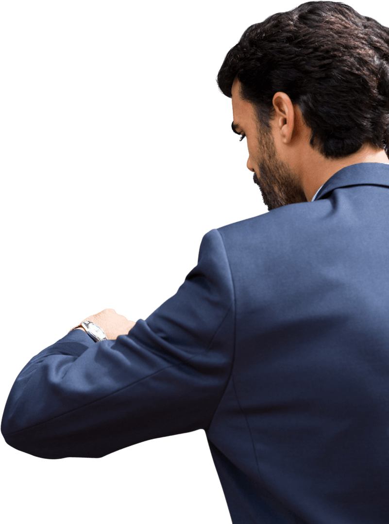 Hispanic Businessman Checking Watch Transparent Background
