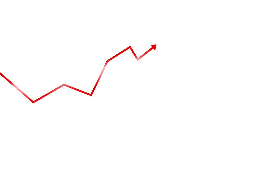 Transparent Background Red Arrow Showing Upward Trend