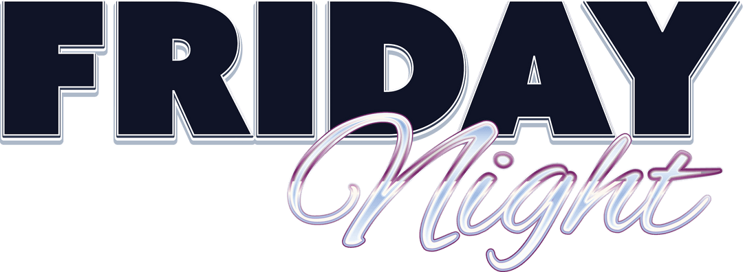 Friday Night Party Text on Transparent Background