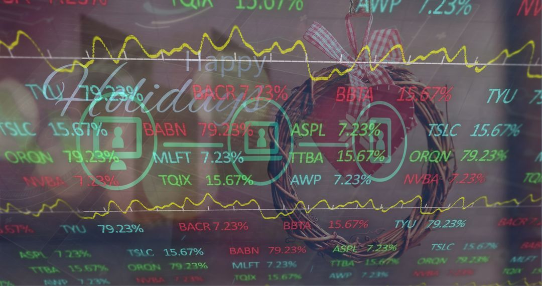 Digital Interface Overlay with Wreath for Business Marketing