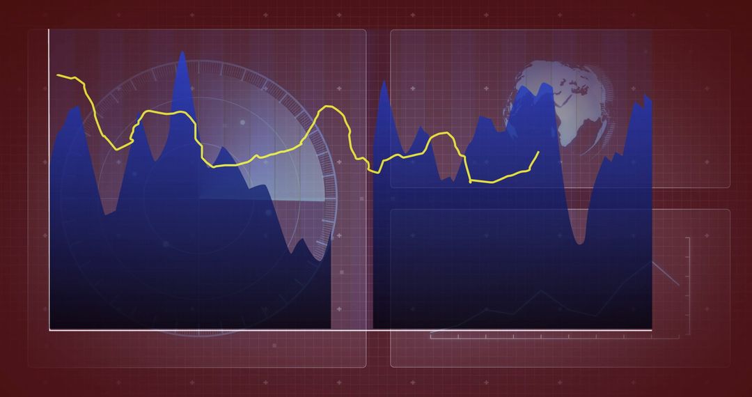 Global Financial Trends Overlaid with World Statistics and Graphs