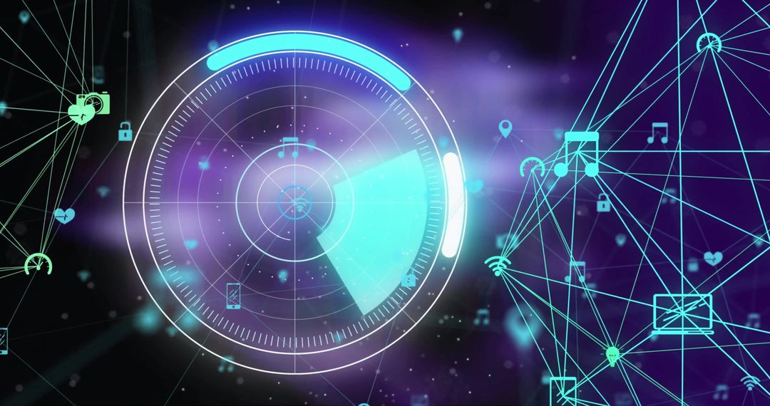 Futuristic Digital Interface with Networks and Data Connections