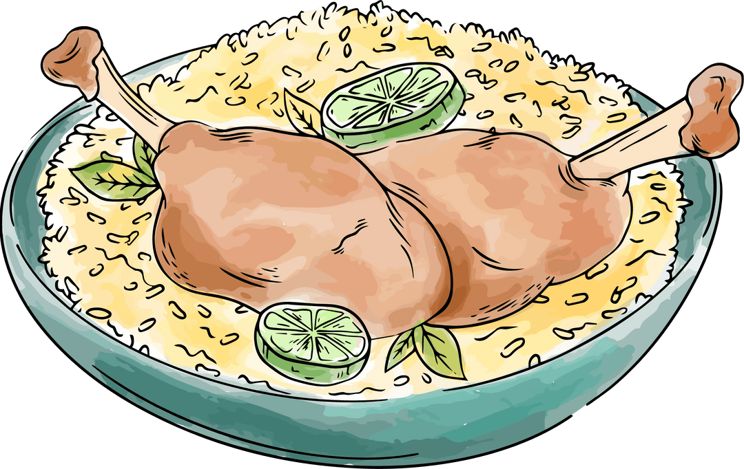 Delicious Dish with Chicken Legs on Transparent Background