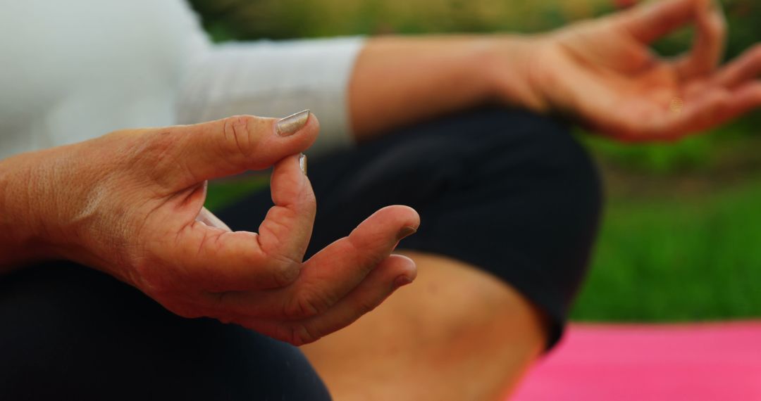 Practicing Mindful Meditation with Yoga Hand Mudra - Free Images, Stock Photos and Pictures on Pikwizard.com