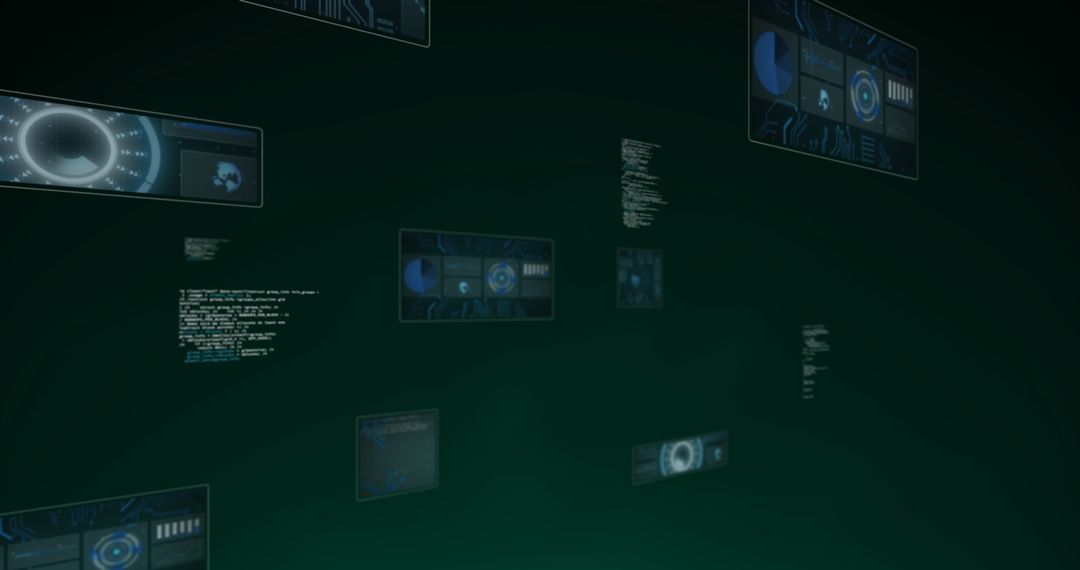 Futuristic Data Processing Interface Hologram