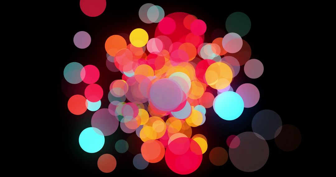 Vibrant Multicolor Bokeh Light Effect on Black