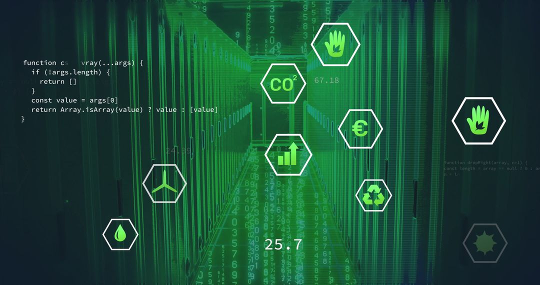 Futuristic Data Center with Technological Elements