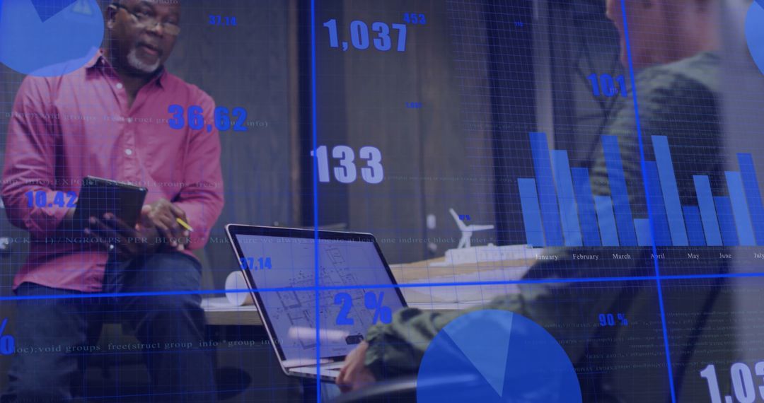 Diverse Office Team Collaborating on Financial Data Analytics