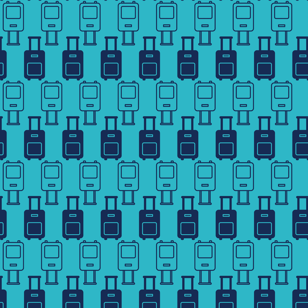 Blue Luggage Icons Pattern on Transparent Background