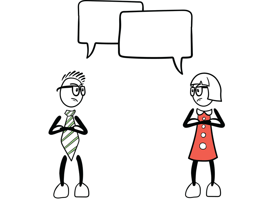 Transparent Angry Cartoon Characters with Speech Bubbles