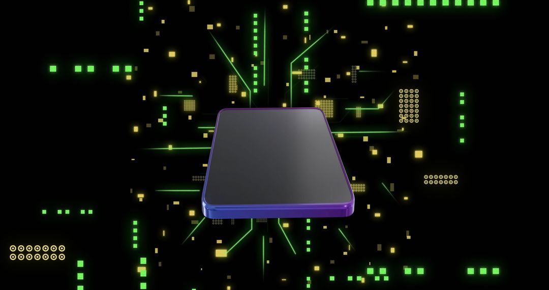 Futuristic Digital Interface with Neon Lights