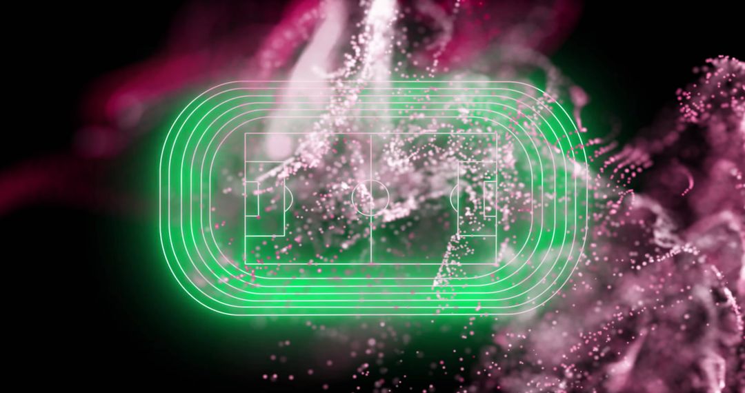 Neon Football Stadium with Dynamic Particle Motion