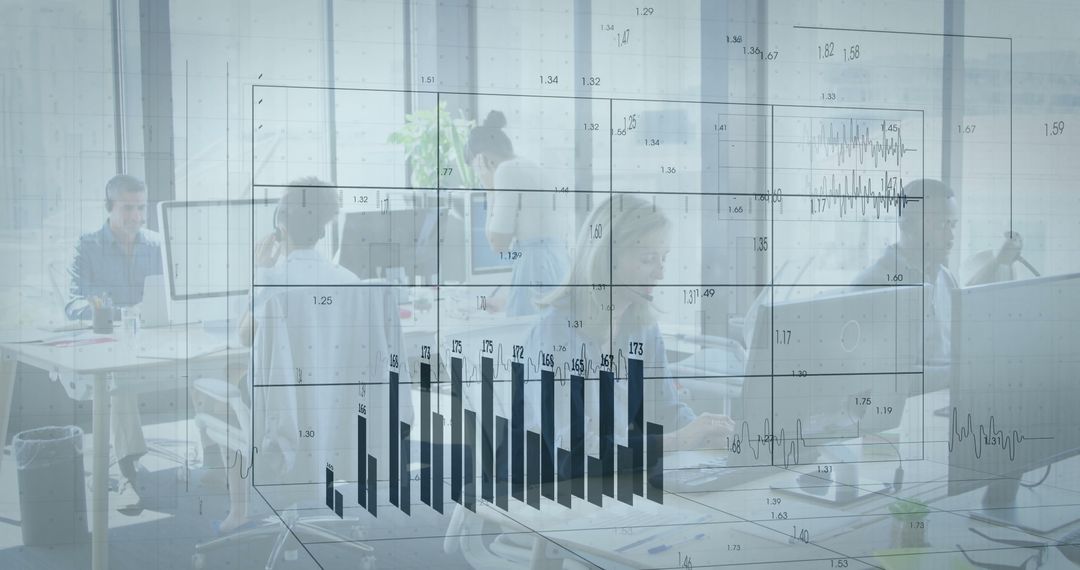 Business Team Analyzing Data in Modern Open-Plan Office