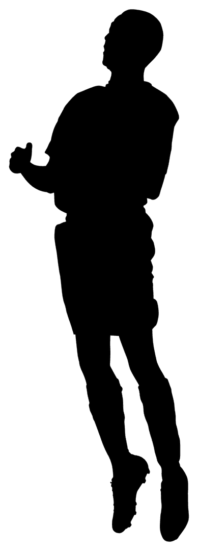 Footballer Jumping Silhouette on Transparent Background Illustration