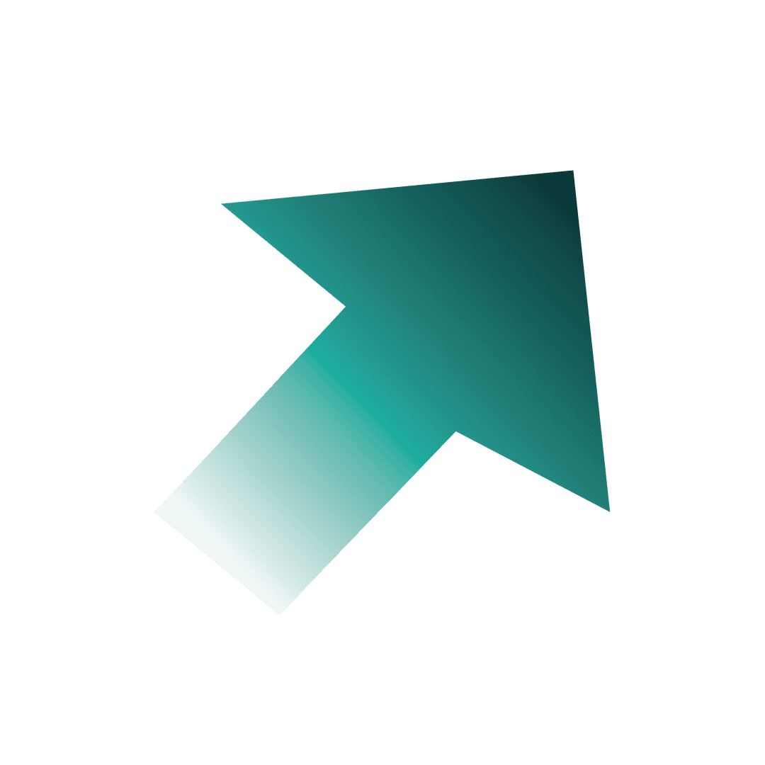Aquamarine Arrow on Transparent Background