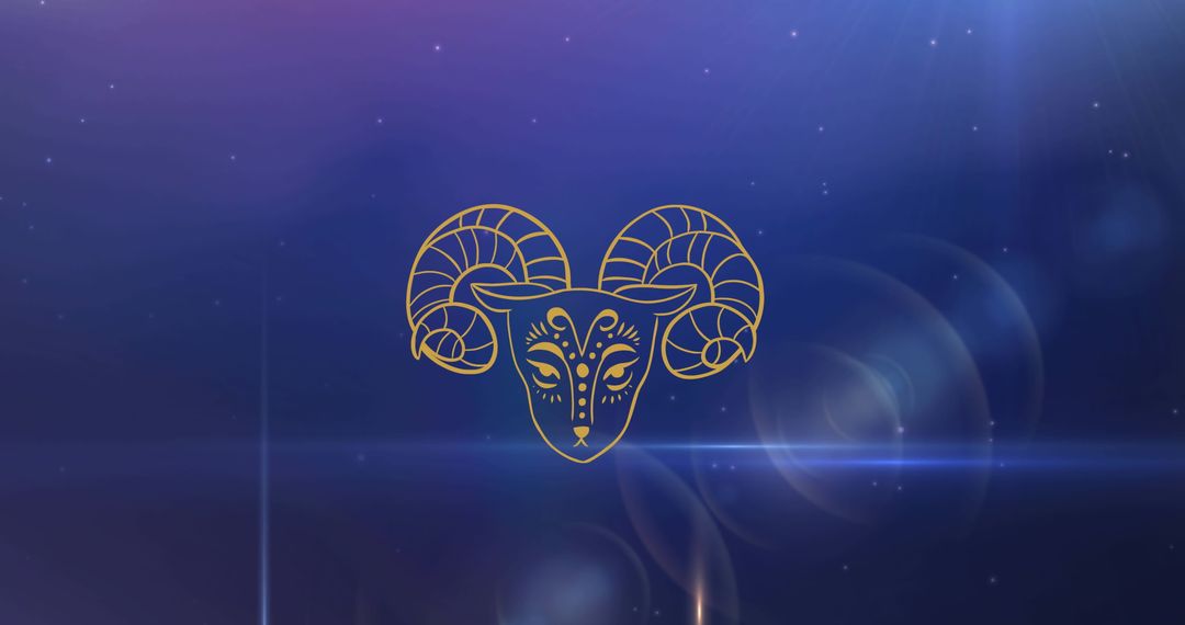 Aries Zodiac Symbol Amidst Glowing Constellations