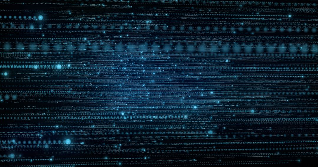 Moving Blue Circles and Lines in Digital Interface